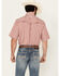 Image #4 - Wrangler Men's Plaid Print Short Sleeve Snap Performance Western Shirt, Red, hi-res