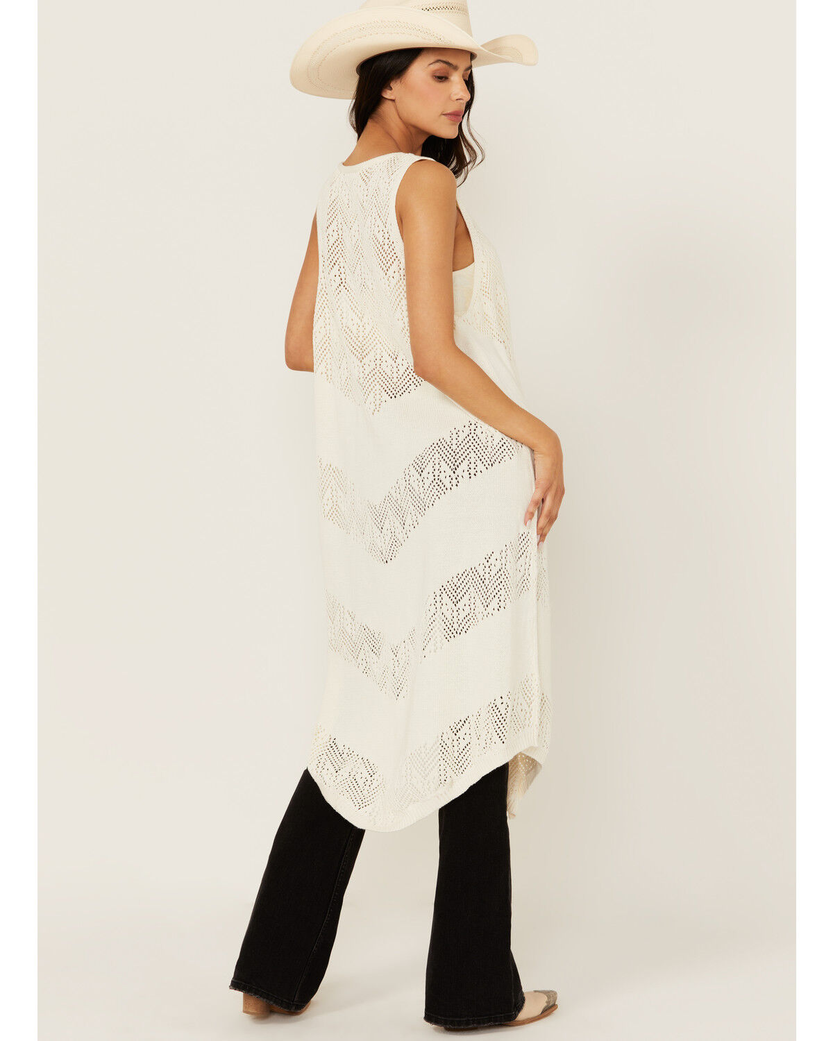Image #4 - Wrangler Retro Women's Crochet Duster Vest, Cream, hi-res