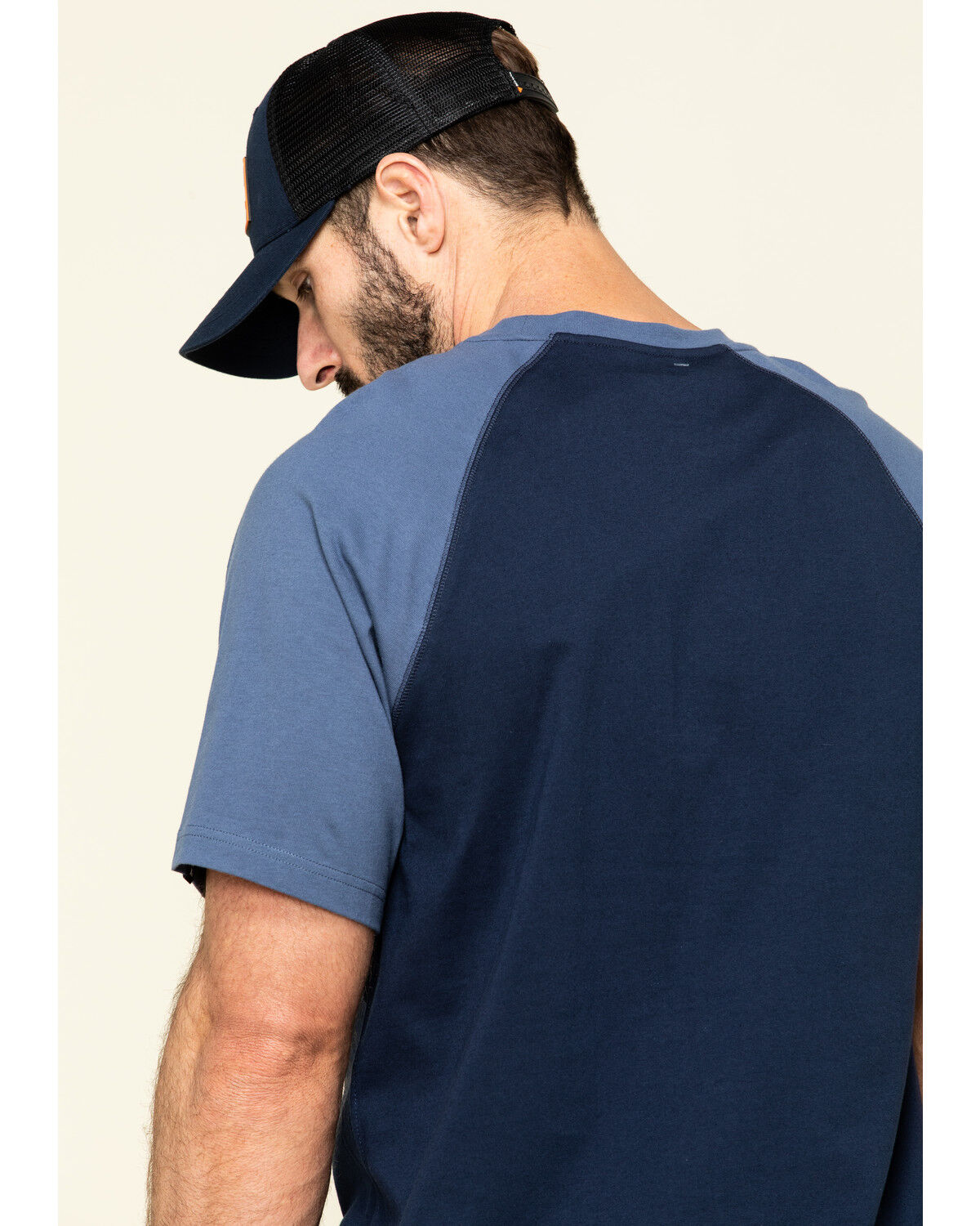 Image #5 - Hawx Men's Navy Midland Short Sleeve Baseball Work T-Shirt - Big, Navy, hi-res