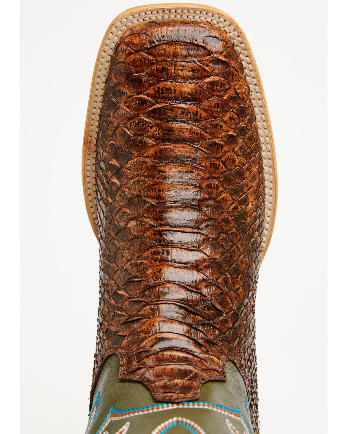 Image #6 - Dan Post Men's Exotic Python Belly Western Boots - Broad Square Toe, Brown, hi-res