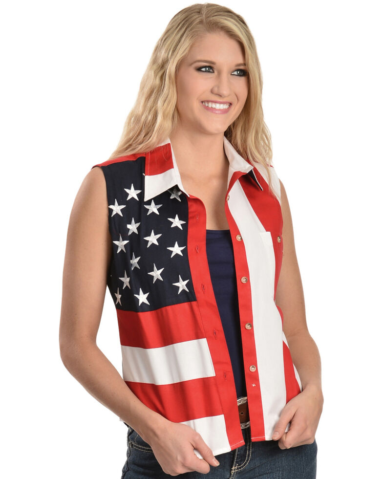 RangeWear by Scully Patriotic Sleeveless Top, Red, hi-res