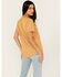 Image #4 - Blended Women's Lace-Up Nashville Short Sleeve Graphic Tee, Mustard, hi-res