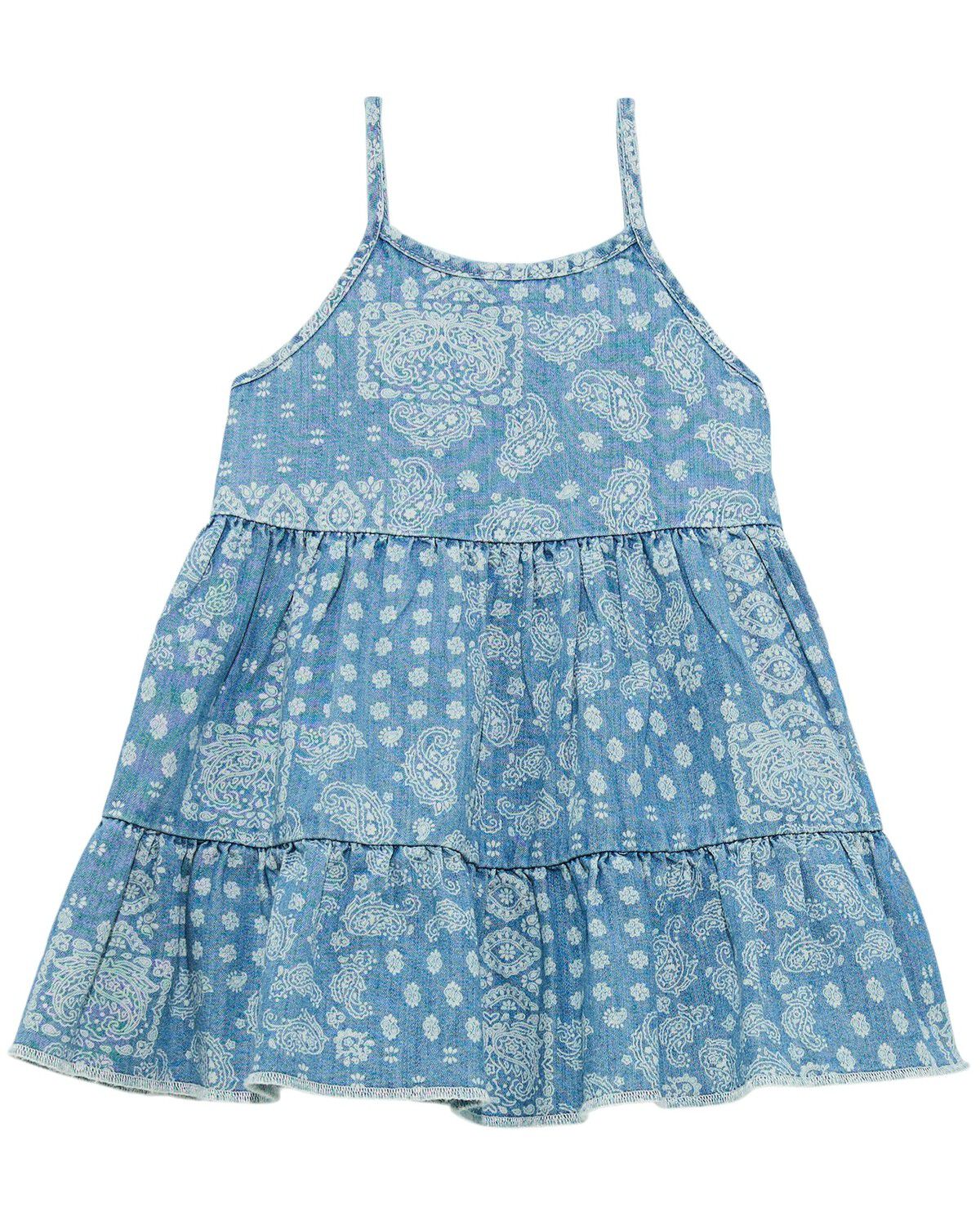 Image #2 - Wrangler Toddler Girls' Bandana Print Denim Dress, Blue, hi-res