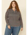 Image #1 - White Label by Panhandle Women's Southwestern Stripe Hoodie Tee - Plus, Multi, hi-res