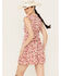 Image #4 - Angie Women's Short Sleeve Floral Mini Dress, Red, hi-res