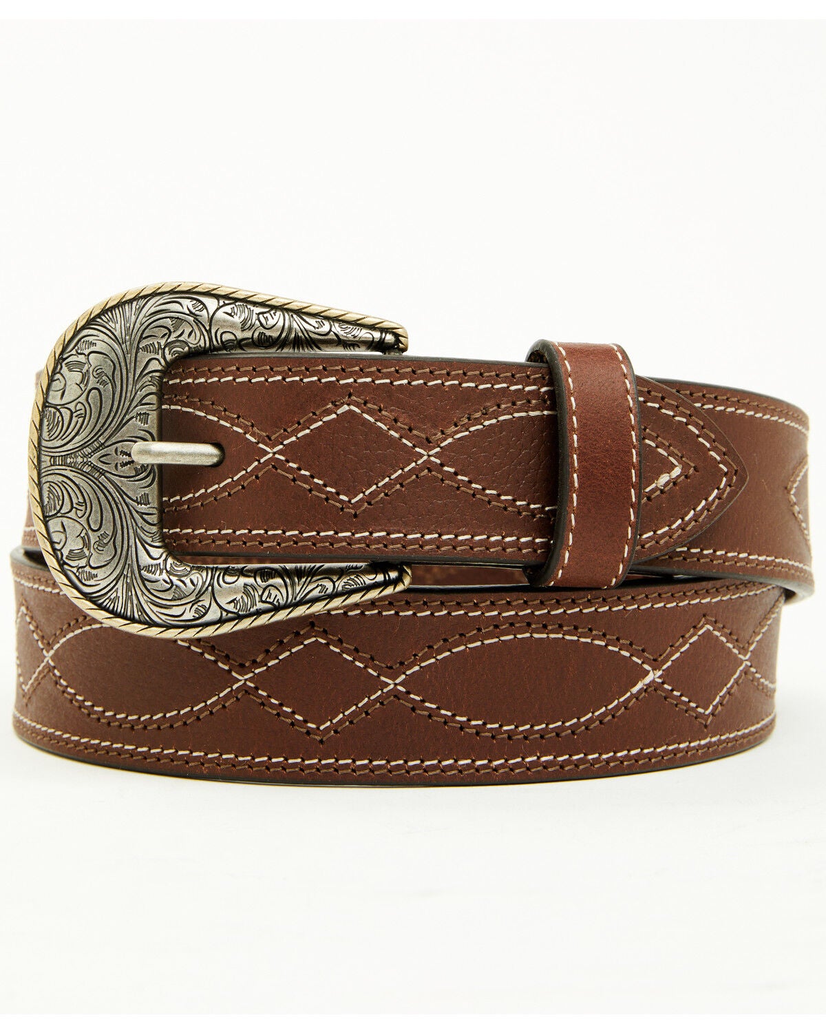 Cody James Men's Randy Embroidered Western Belt, Black, hi-res