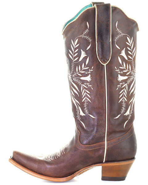 Image #3 - Corral Women's Embroidery Western Boots - Snip Toe, Brown, hi-res
