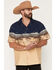 Image #1 - Wrangler X Coors Banquet Men's Border Print Resort Short Sleeve Snap Western Shirt, Tan, hi-res