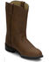 Justin Men's Basics Roper Cowboy Boots - Round Toe, Bay Apache, hi-res