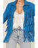 Image #4 - Understated Leather Women's Leather Fringe Jacket, Blue, hi-res