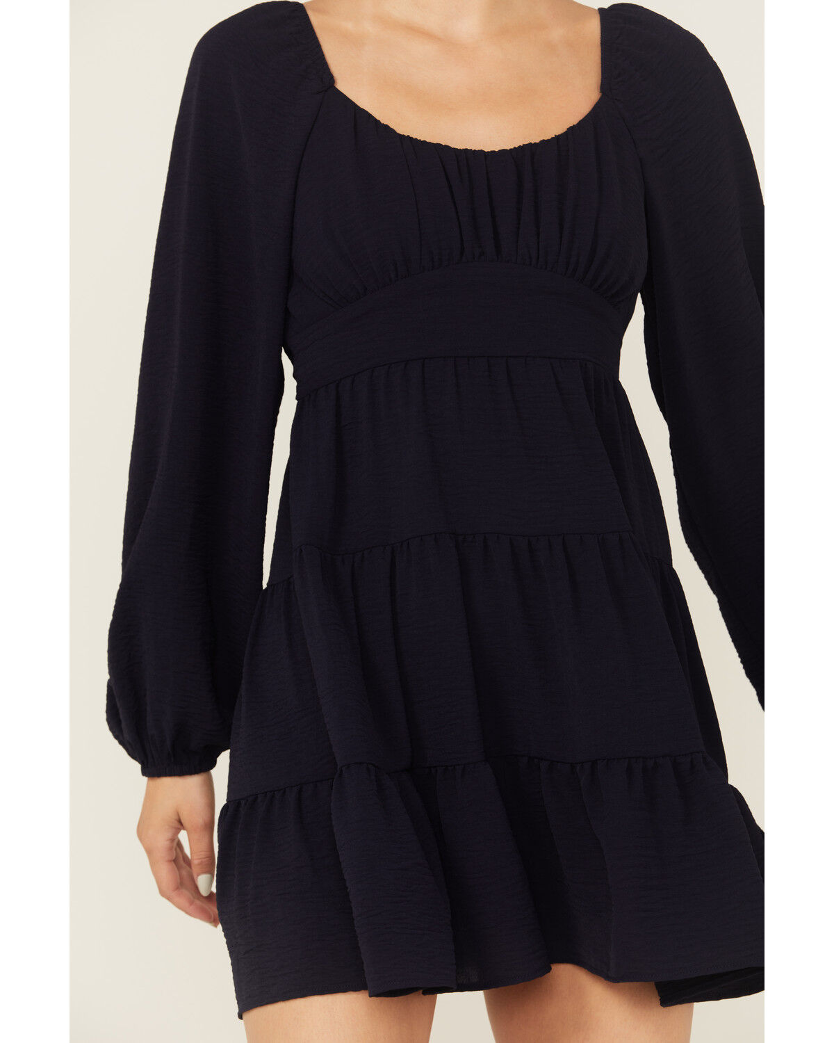 Image #3 - Originality Women's Boot Barn Exclusive Solid Long Sleeve Mini Dress, Navy, hi-res