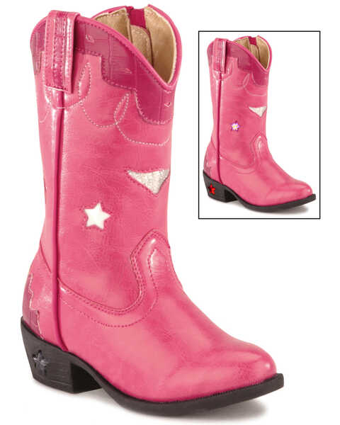 Smoky Mountain Girls' Stars Light Up Boots, Hot Pink, hi-res