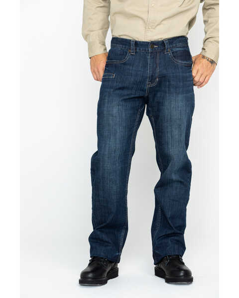 Hawx Men's Medium Dark Wash Stretch Work Denim Jeans , Indigo, hi-res