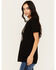 Image #2 - Bohemian Cowgirl Women's Nashville Leopard Guitar Destructed Short Sleeve Graphic Tee, Black, hi-res