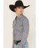 Image #2 - Panhandle Women's Printed Long Sleeve Pearl Snap Stretch Western Shirt, Navy, hi-res