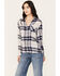 Image #2 - North River Women's Crinkle Ryn Lavender Plaid Shirt, Lavender, hi-res