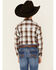 Image #4 - Panhandle Boys' Plaid Print Long Sleeve Pearl Snap Western Shirt, Brown, hi-res