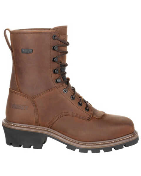 Image #2 - Rocky Men's Waterproof Logger Boots - Soft Toe, Dark Brown, hi-res