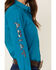 Image #3 - Ariat Women's Team Kirby Long Sleeve Button Down Stretch Western Shirt, Teal, hi-res