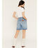 Image #3 - Wrangler Women's Riyah Medium Wash High Rise Cowboy Stretch Denim Shorts, Medium Wash, hi-res