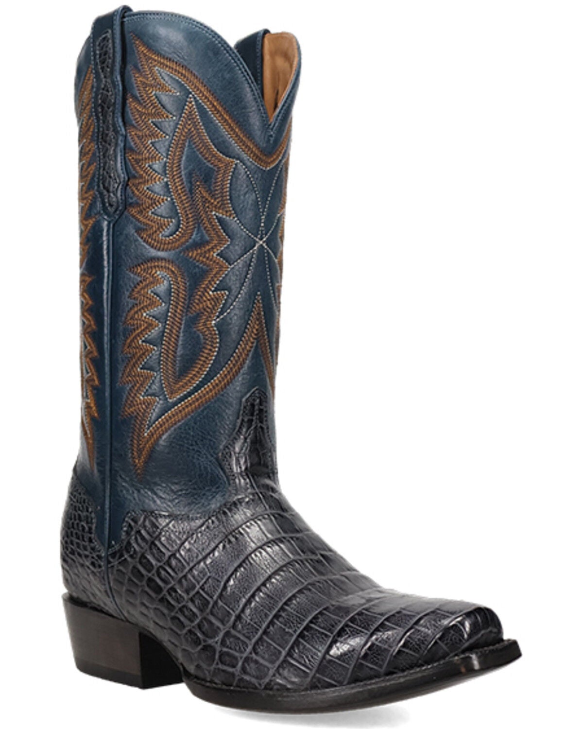 El Dorado Men's Nile Exotic Crocodile Western Boots - Square Toe, Blue, hi-res