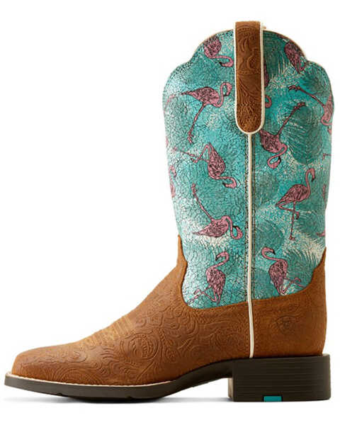 Image #2 - Ariat Women's Round Up Western Boots - Broad Square Toe , Brown, hi-res
