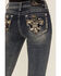 Image #2 - Grace In LA Women's Medium Wash Camo Fleur De Lis Embroidered Mid Rise Bootcut Stretch Denim Jeans, Medium Wash, hi-res