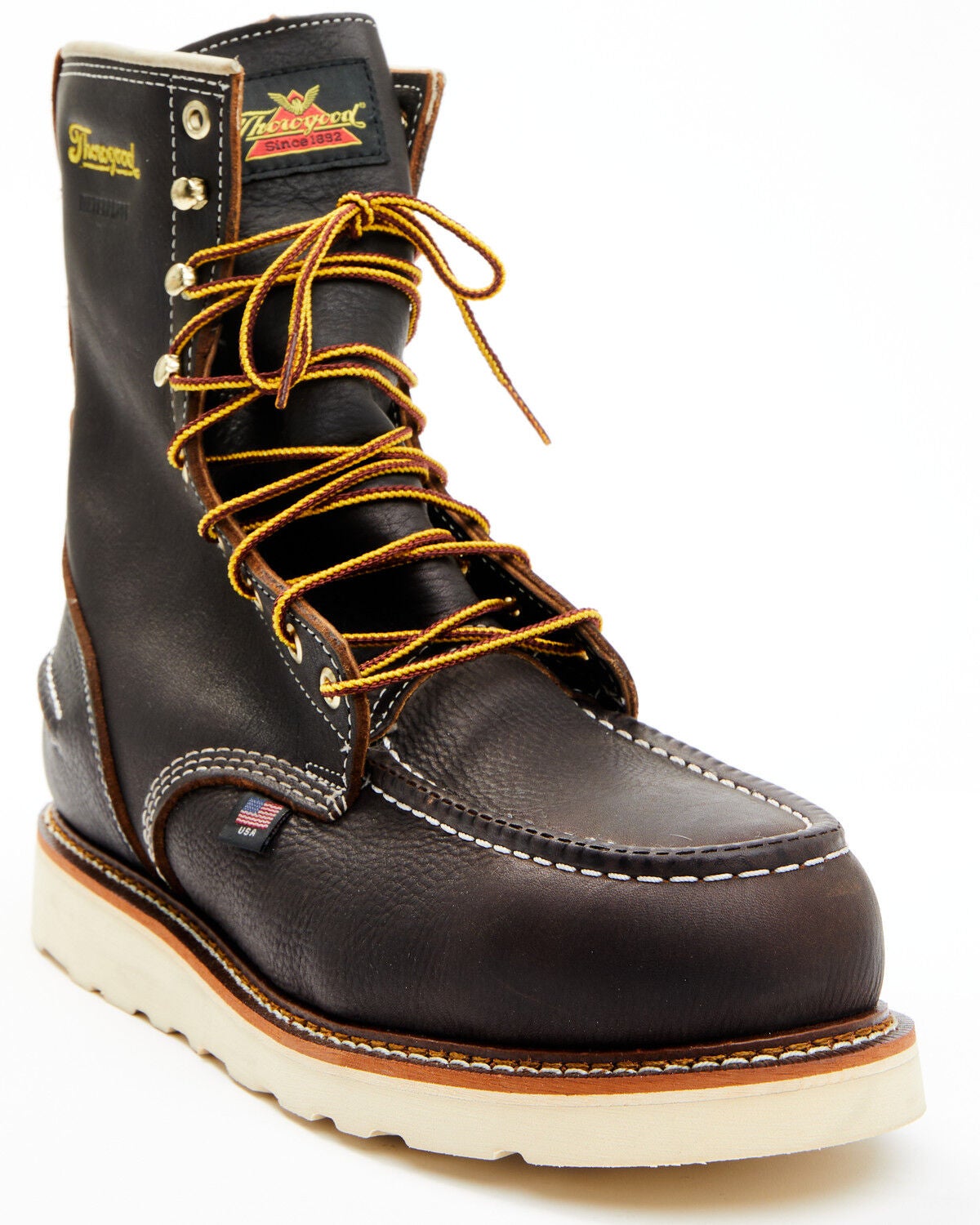 Thorogood Men's 8" Waterproof American Heritage Moc Work Boots - Steel Toe, Brown, hi-res