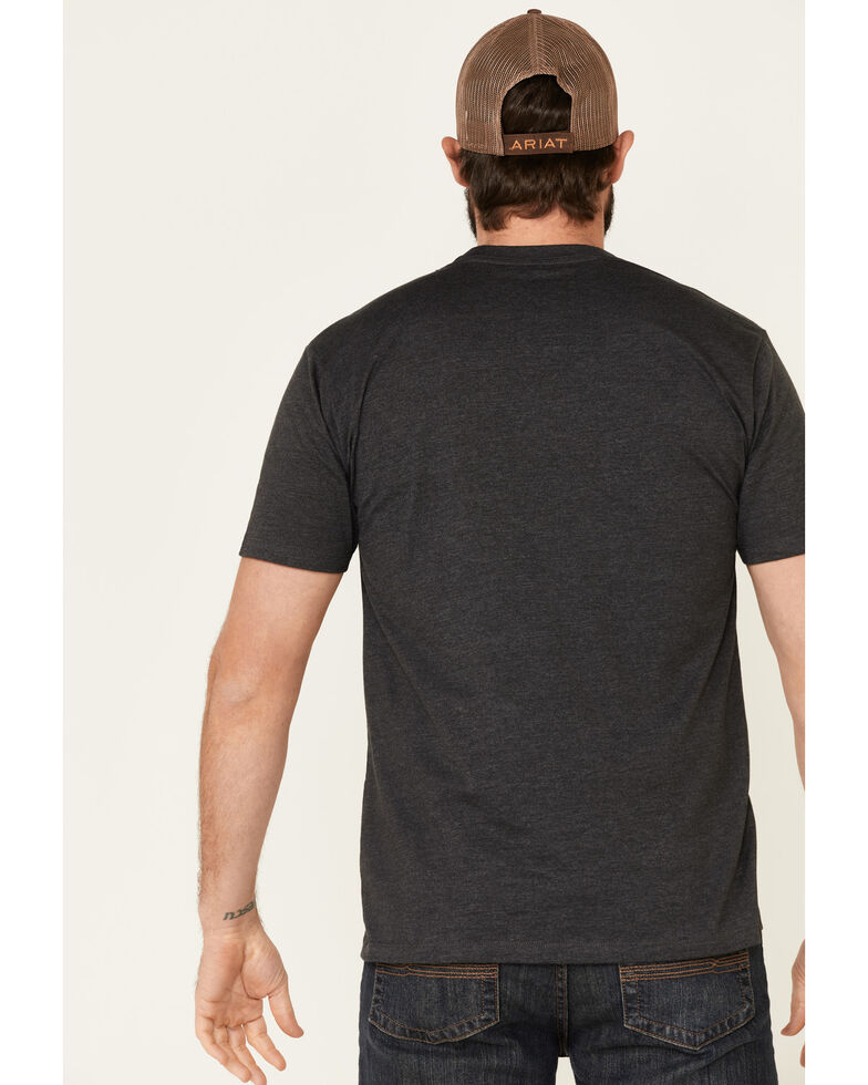 Ariat Men's Charcoal Vertical Flag Logo Graphic T-Shirt , Charcoal, hi-res