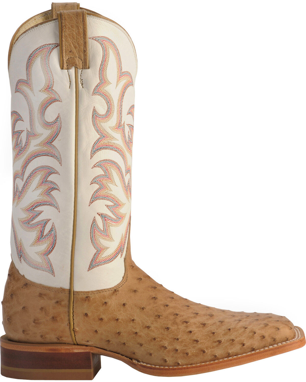 Image #2 - Justin Men's AQHA Full-Quill Ostrich Western Boots - Broad Square Toe, Tan, hi-res