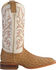 Justin Men's AQHA Full Quill Ostrich Western Boots - Broad Square Toe, Tan, hi-res