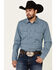 Cody James Men's Lookin Out Geo Print Long Sleeve Western Shirt , Blue, hi-res