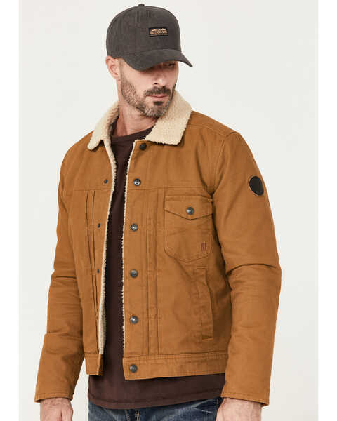 Image #3 - Brothers and Sons Men's Sherpa Lined Canvas Jacket, Camel, hi-res