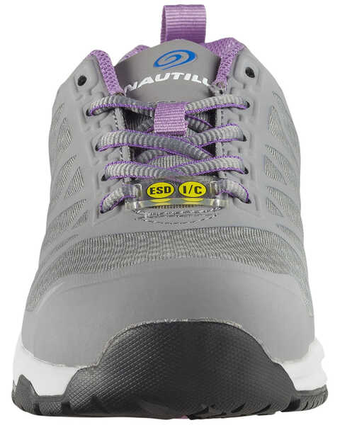 Image #4 - Nautilus Women's Velocity Work Shoes - Composite Toe, Grey, hi-res