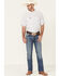 Panhandle Men's White Performance Geo Print Short Sleeve Button-Down Western Shirt , White, hi-res