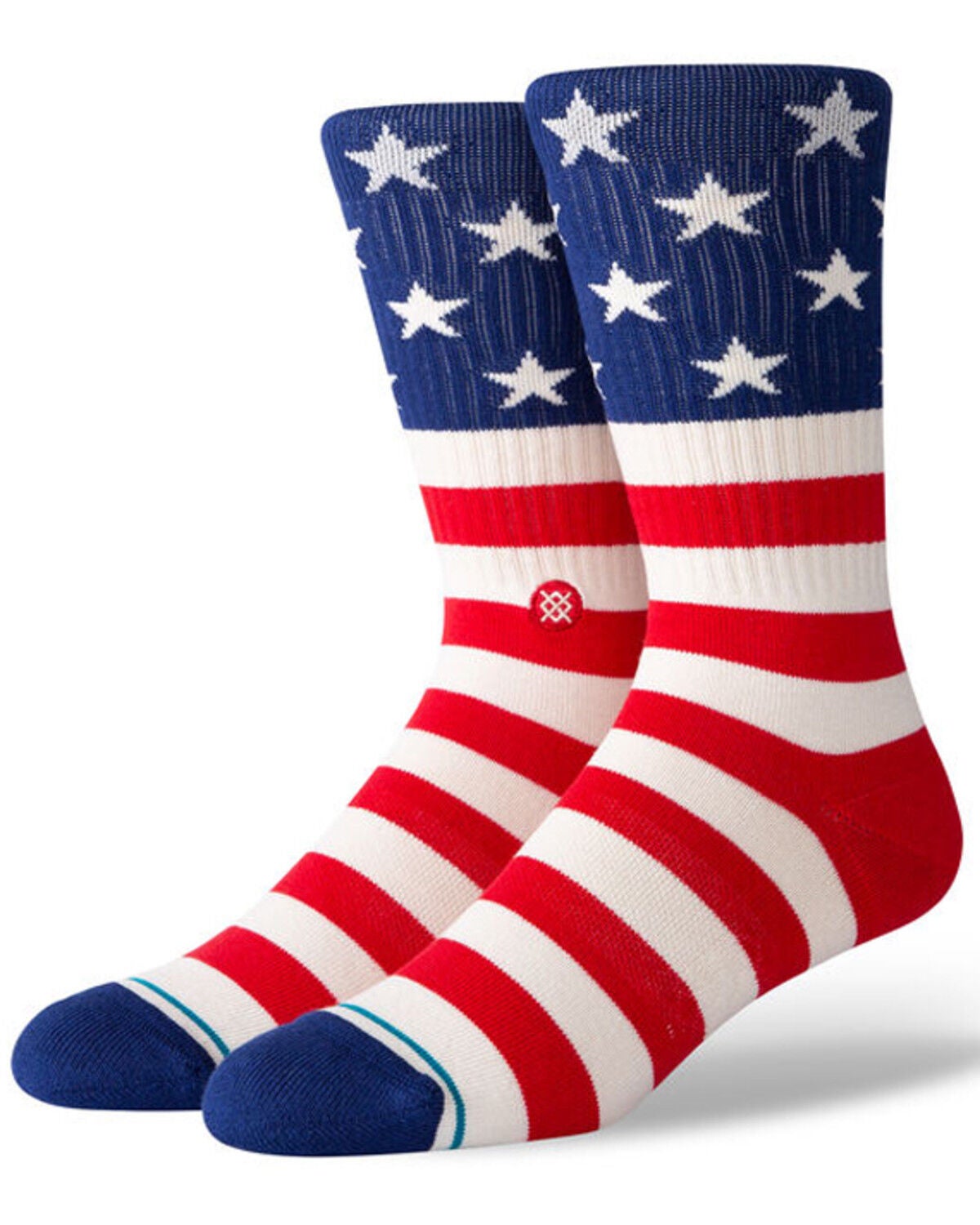 Stance Men's The Fourth Stars & Stripes American Old Glory Crew Socks, Red, hi-res
