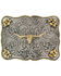 Cody James Men's Interchangeable Longhorn Belt Buckle, Silver, hi-res