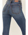 Image #4 - Shyanne Women's Medium Wash High Rise Ruffled Super Flare Stretch Jeans, Dark Medium Wash, hi-res