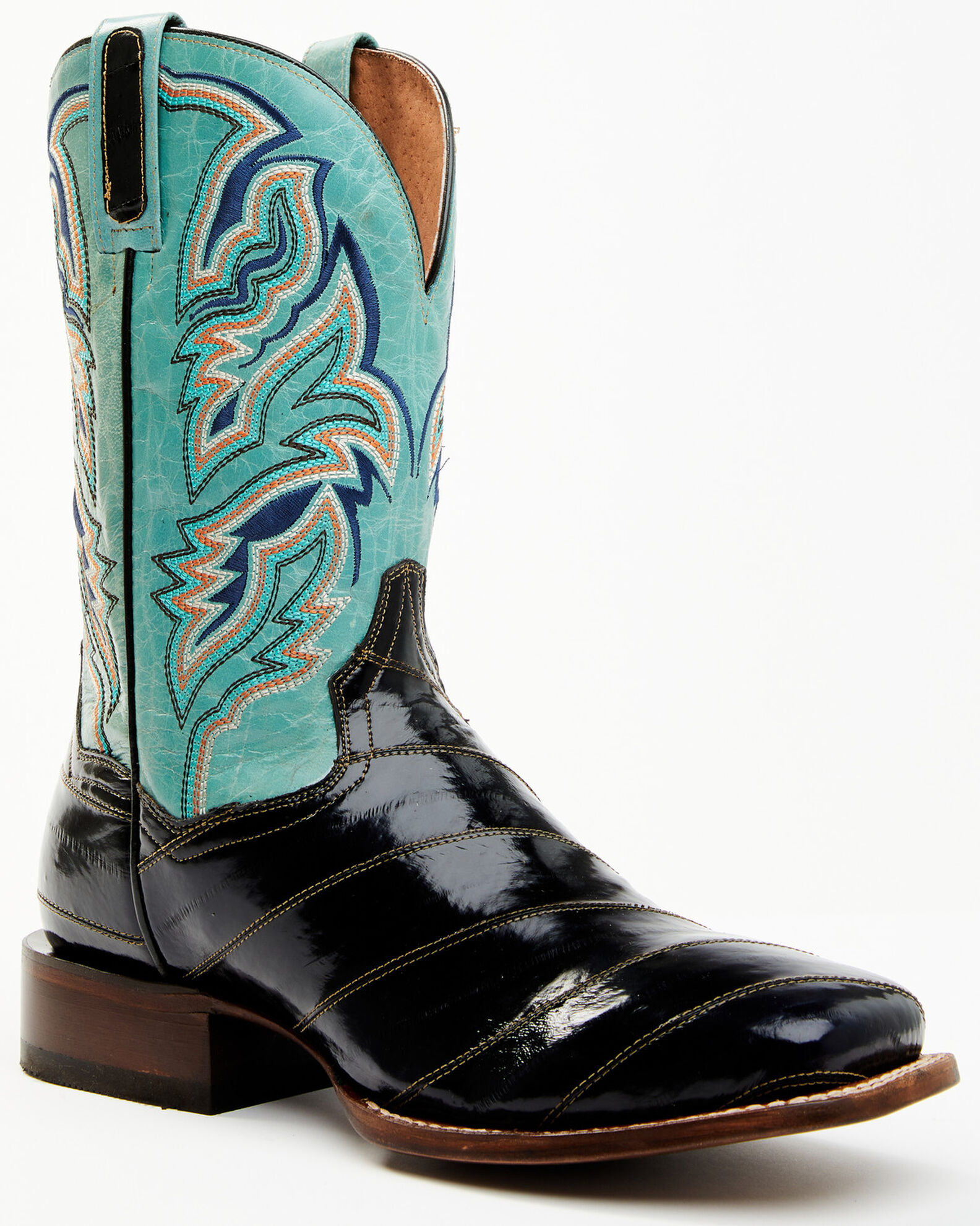 Dan Post Men s Eel Exotic Western Boots Broad Square Toe