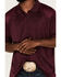 Image #3 - RANK 45® Men's Gazer Textured Solid Short Sleeve Polo Shirt , Purple, hi-res