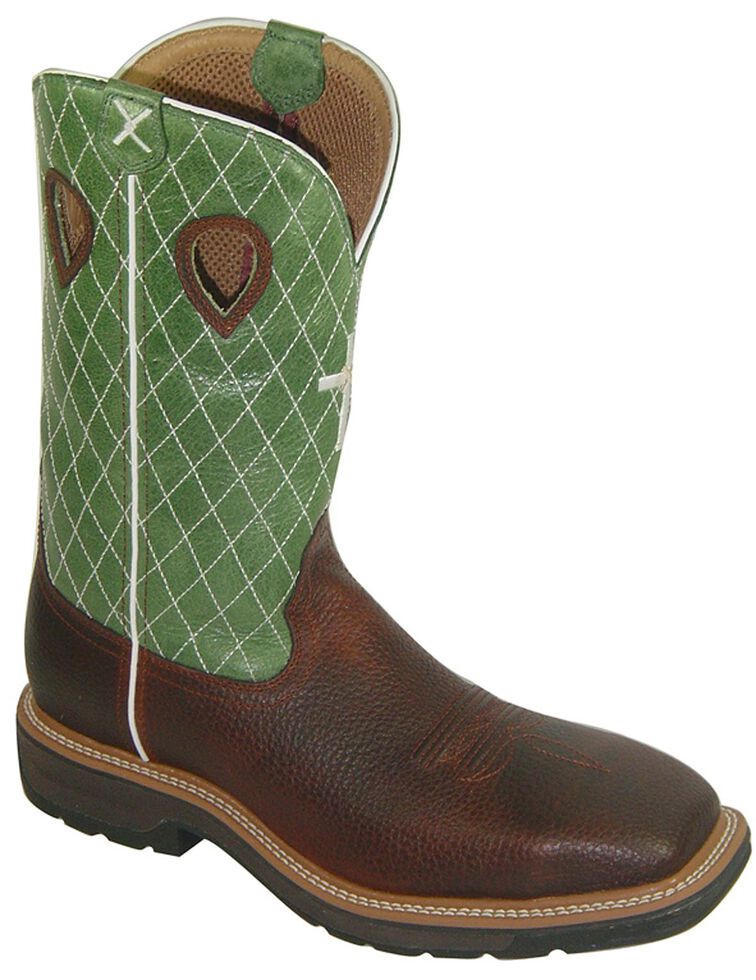 Twisted X Men's Lite Pull-On Work Boots - Steel Toe, Cognac, hi-res