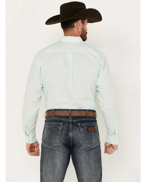 Image #4 - Ariat Men's Solid Slub Classic Fit Long Sleeve Button-Down Western Shirt - Big, Mint, hi-res