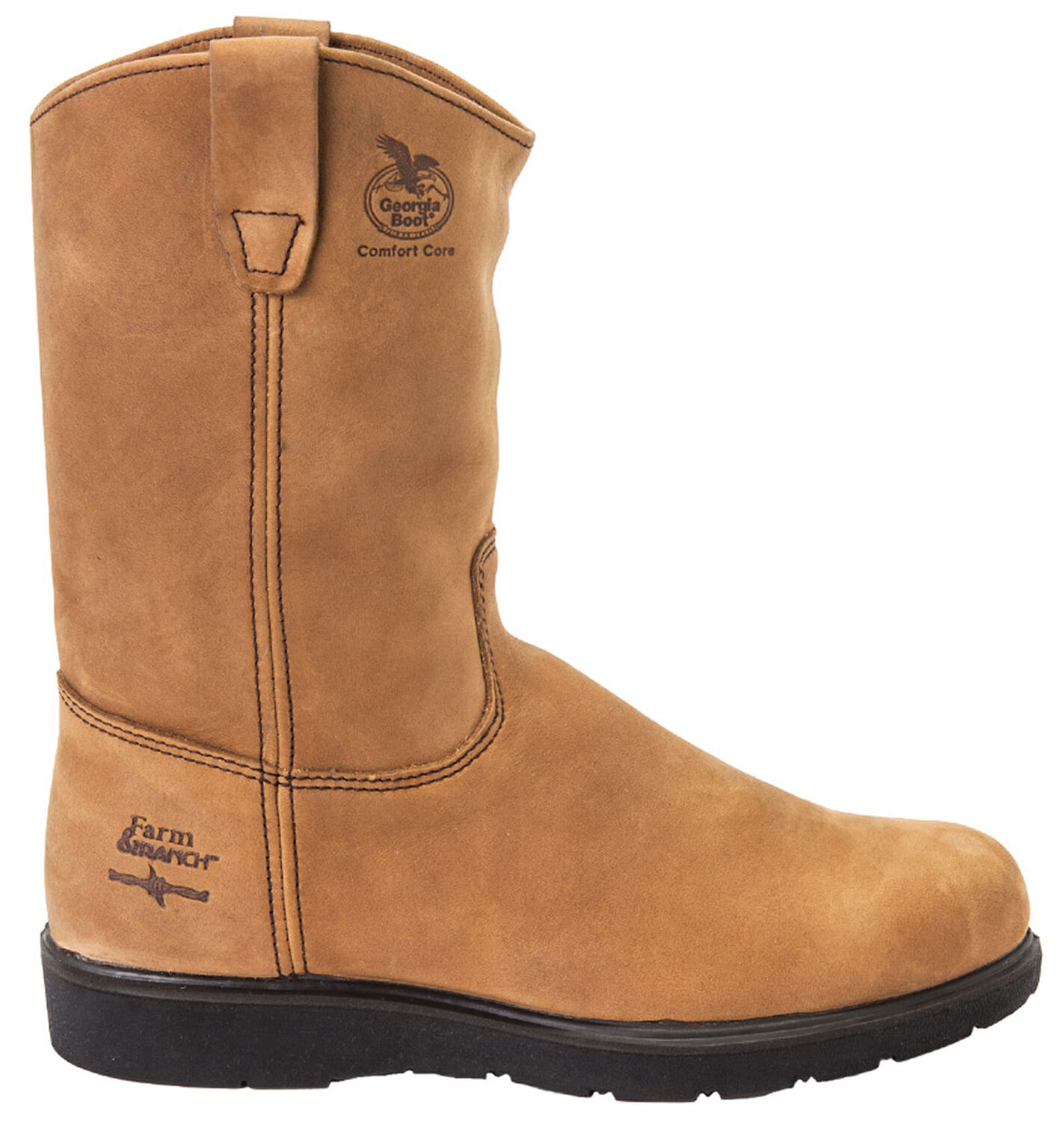Image #8 - Georgia Boot Men's Farm and Ranch Wellington Boots - Soft Toe, Tan, hi-res