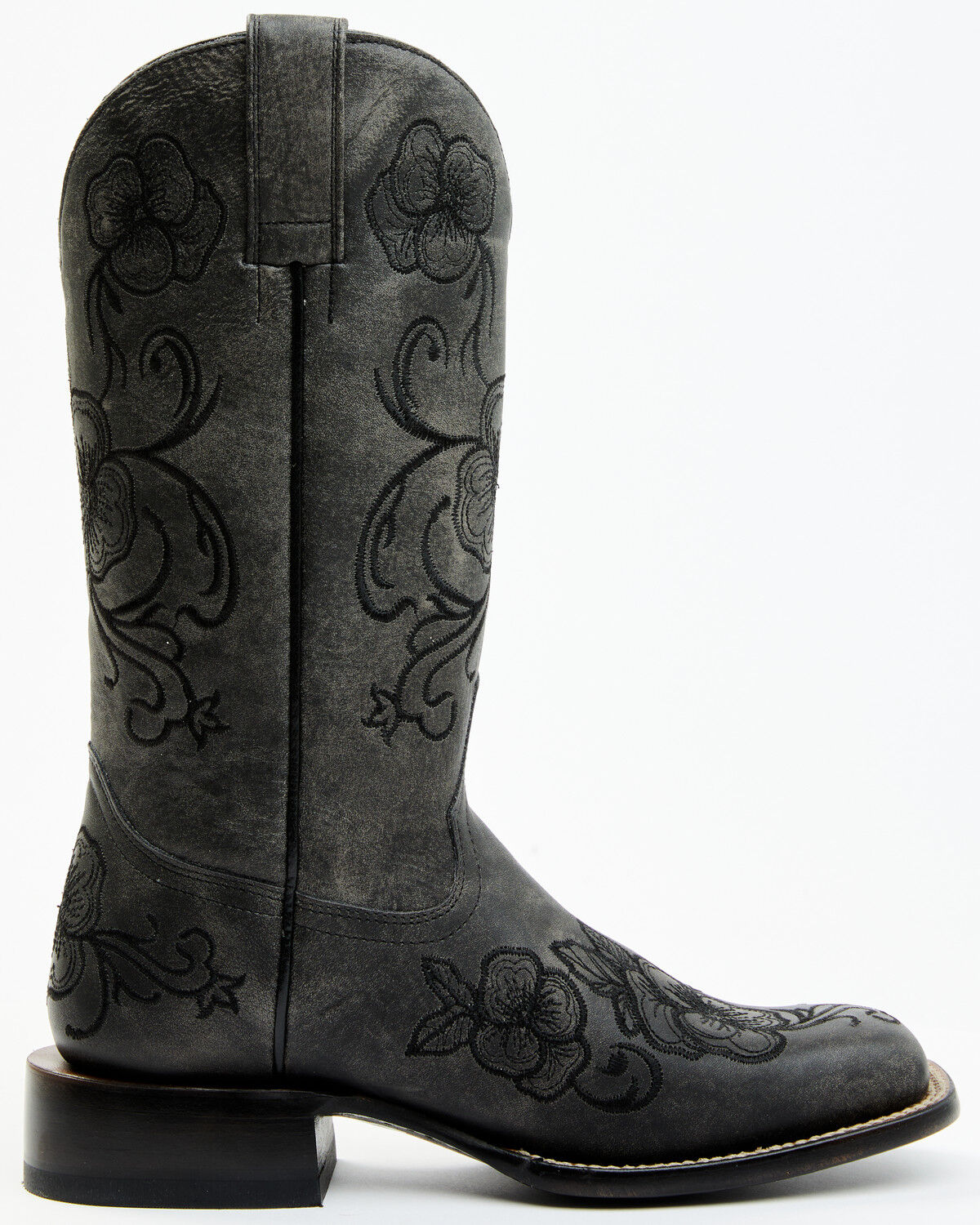 Image #2 - Shyanne Women's Lasy Western Boots - Broad Square Toe, Black, hi-res