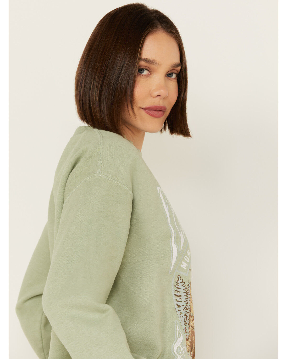 Image #2 - Youth in Revolt Women's Yellowstone Sweatshirt, Green, hi-res