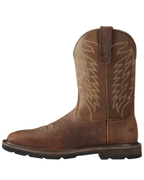 Ariat Men's Groundbreaker Western Work Boots - Steel Toe, Brown, hi-res