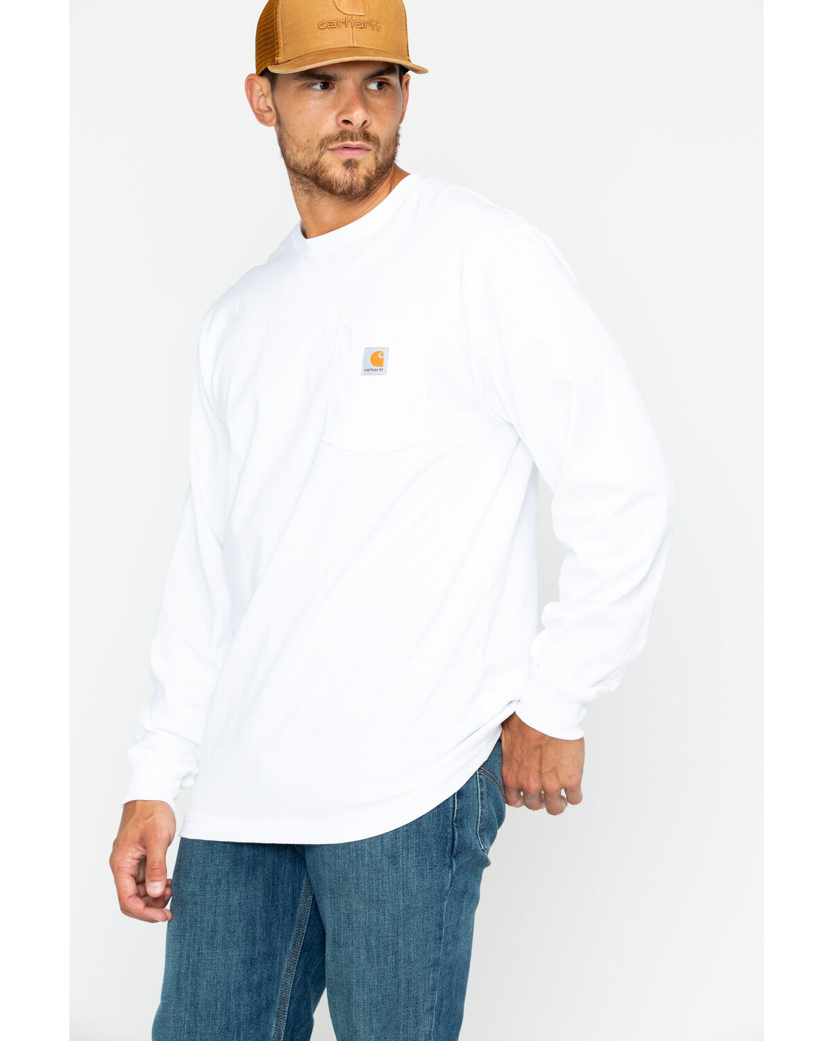 Image #4 - Carhartt Men's Long Sleeve Work T-Shirt, White, hi-res