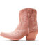 Image #2 - Ariat Women's Chandler Suede Western Booties - Snip Toe, Pink, hi-res