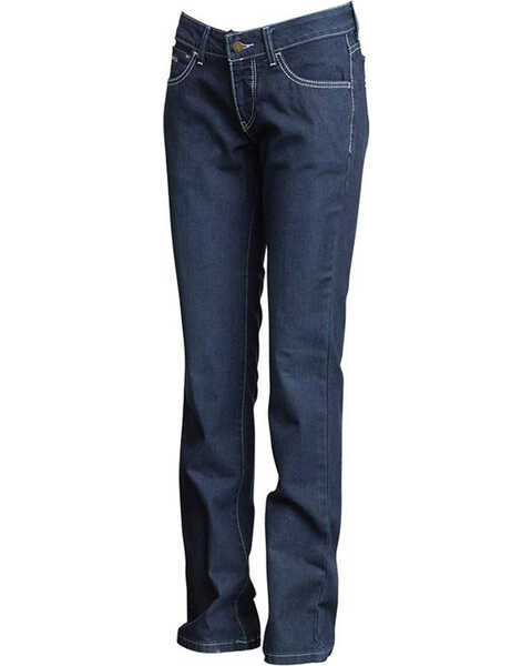 Image #2 - Lapco Women's FR Straight Jeans , Blue, hi-res
