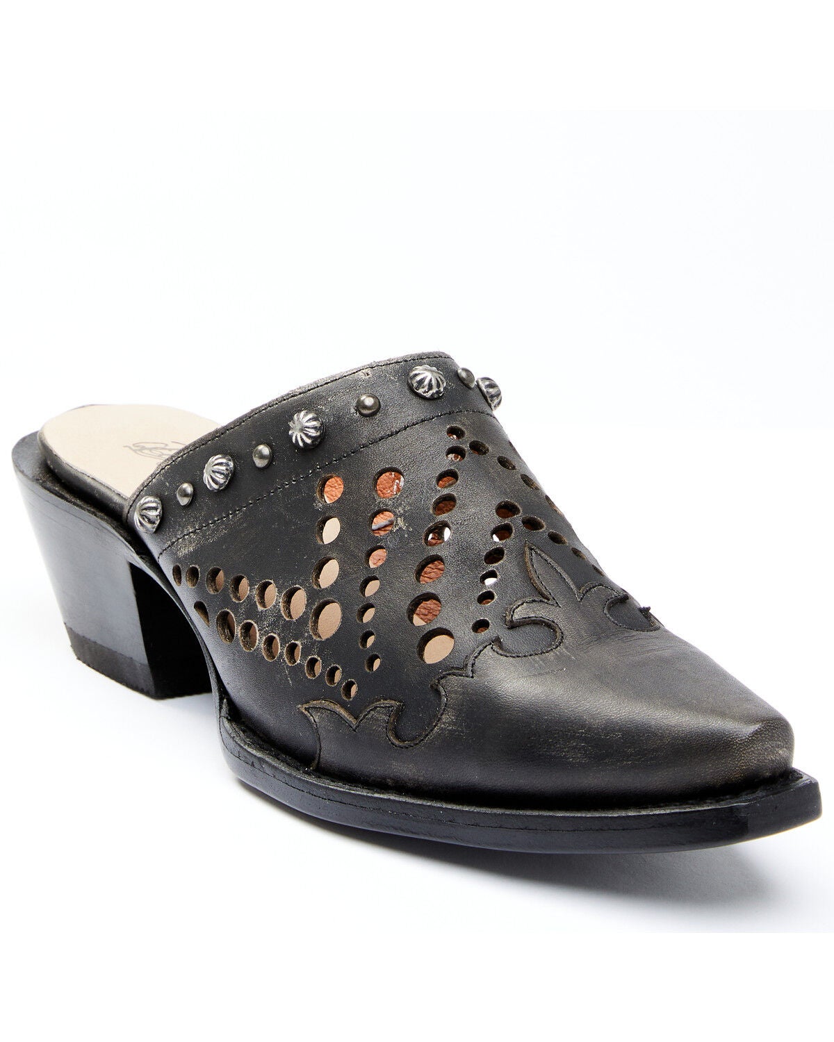 Dan Post Women's Inlay Mules - Snip Toe, Black, hi-res